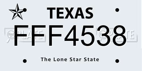 FFF4538 Texas License Plate