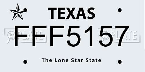 FFF5157 Texas License Plate