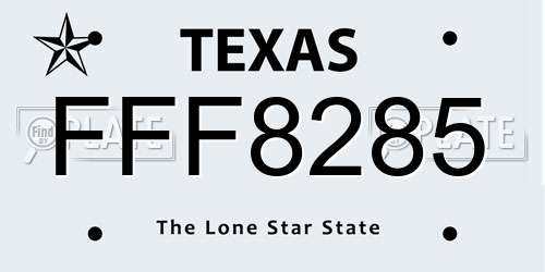 FFF8285 Texas License Plate