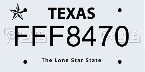 FFF8470 Texas License Plate
