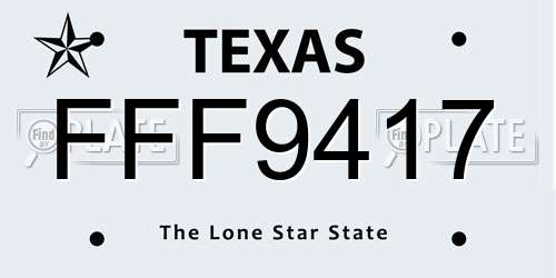 FFF9417 Texas License Plate
