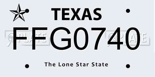FFG0740 Texas License Plate