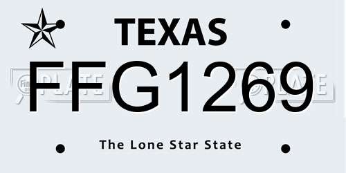 FFG1269 Texas License Plate