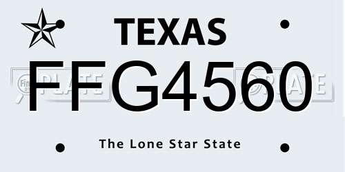 FFG4560 Texas License Plate