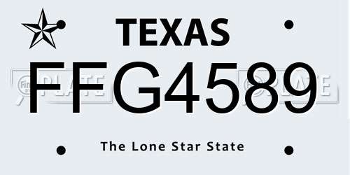 FFG4589 Texas License Plate