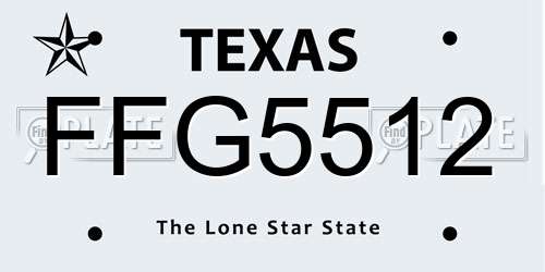 FFG5512 Texas License Plate