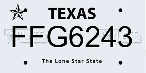 FFG6243 Texas License Plate