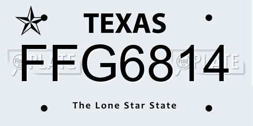 FFG6814 Texas License Plate