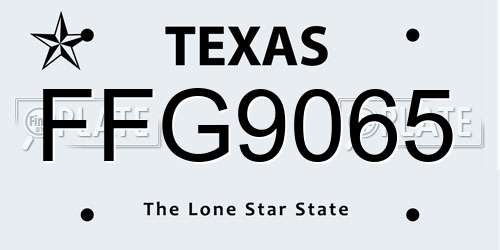 FFG9065 Texas License Plate