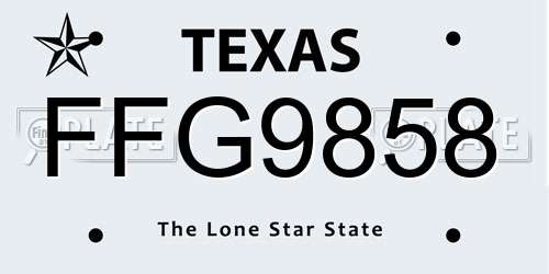 FFG9858 Texas License Plate