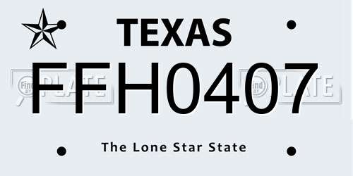 FFH0407 Texas License Plate