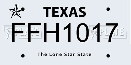 FFH1017 Texas License Plate