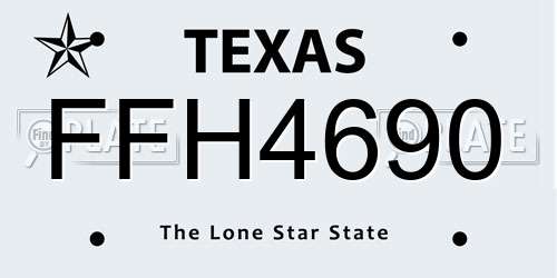 FFH4690 Texas License Plate