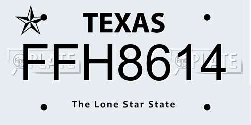 FFH8614 Texas License Plate