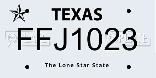 FFJ1023 Texas License Plate