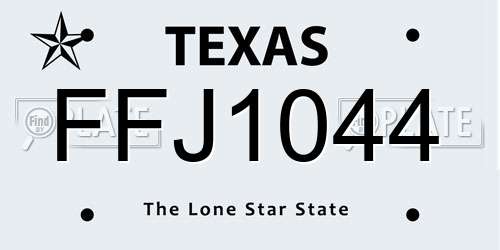 FFJ1044 Texas License Plate
