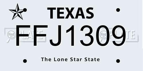 FFJ1309 Texas License Plate