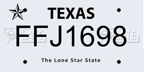 FFJ1698 Texas License Plate