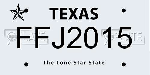 FFJ2015 Texas License Plate