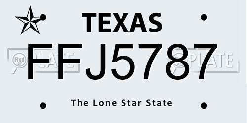 FFJ5787 Texas License Plate