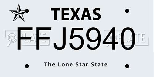 FFJ5940 Texas License Plate