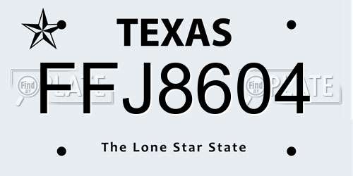 FFJ8604 Texas License Plate