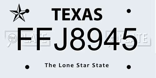 FFJ8945 Texas License Plate