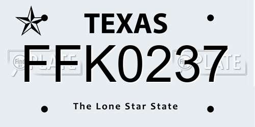 FFK0237 Texas License Plate