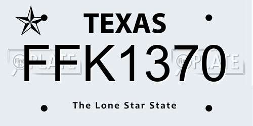 FFK1370 Texas License Plate