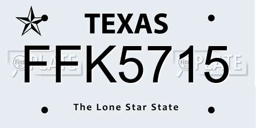 FFK5715 Texas License Plate