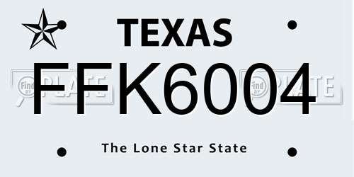 FFK6004 Texas License Plate