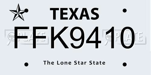 FFK9410 Texas License Plate
