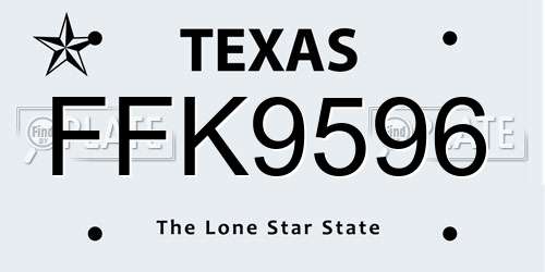 FFK9596 Texas License Plate