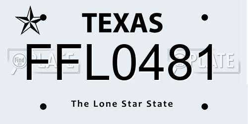 FFL0481 Texas License Plate