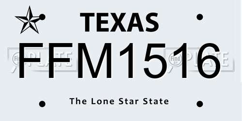 FFM1516 Texas License Plate