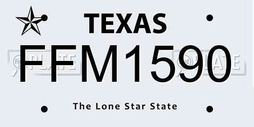 FFM1590 Texas License Plate