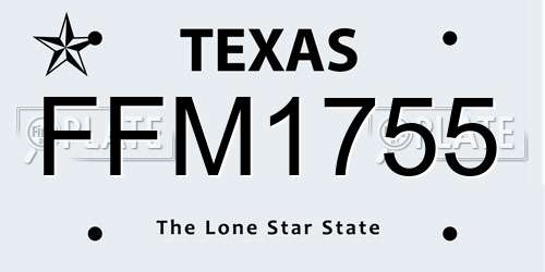 FFM1755 Texas License Plate