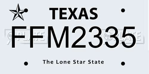 FFM2335 Texas License Plate