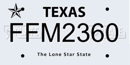 FFM2360 Texas License Plate