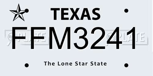 FFM3241 Texas License Plate