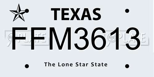 FFM3613 Texas License Plate
