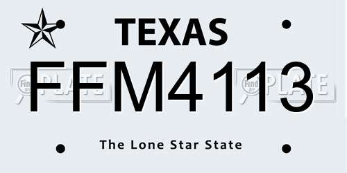 FFM4113 Texas License Plate