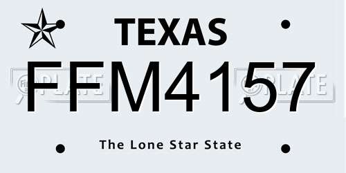 FFM4157 Texas License Plate