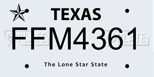 FFM4361 Texas License Plate