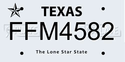 FFM4582 Texas License Plate