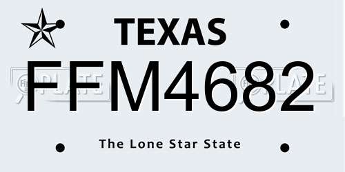 FFM4682 Texas License Plate