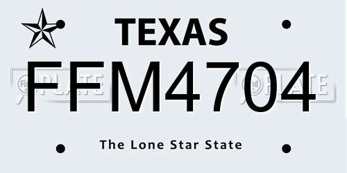 FFM4704 Texas License Plate