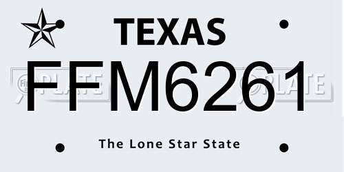 FFM6261 Texas License Plate