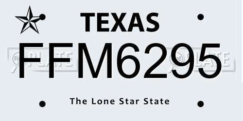 FFM6295 Texas License Plate