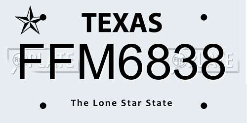 FFM6838 Texas License Plate